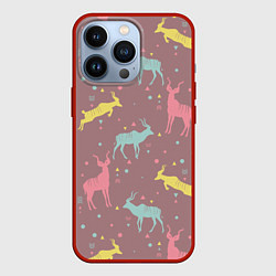 Чехол для iPhone 13 Pro Газели, цвет: 3D-красный