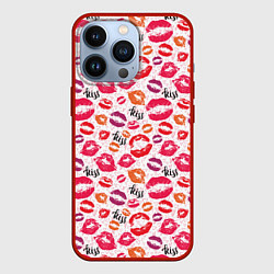 Чехол для iPhone 13 Pro Поцелуи - kiss, цвет: 3D-красный