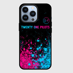Чехол для iPhone 13 Pro Twenty One Pilots - neon gradient: символ сверху, цвет: 3D-черный