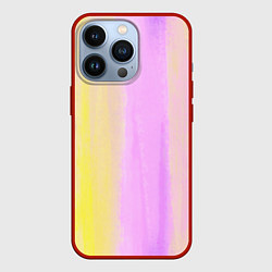 Чехол iPhone 13 Pro Акварельный градиент желто- розовый