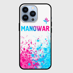 Чехол iPhone 13 Pro Manowar neon gradient style: символ сверху