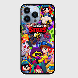 Чехол для iPhone 13 Pro Brawl stars all pattern, цвет: 3D-черный