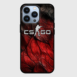 Чехол для iPhone 13 Pro CS GO dark red texture, цвет: 3D-черный