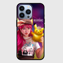 Чехол для iPhone 13 Pro Jisoo and Pikachu, цвет: 3D-черный