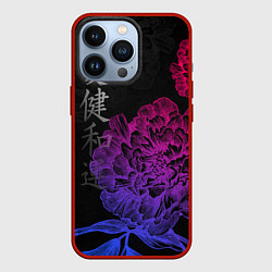 Чехол iPhone 13 Pro Neon flowers - japanese art