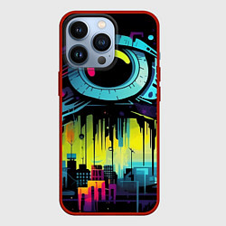 Чехол для iPhone 13 Pro The eye of cyberpunk, цвет: 3D-красный