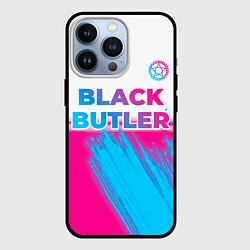 Чехол для iPhone 13 Pro Black Butler neon gradient style: символ сверху, цвет: 3D-черный