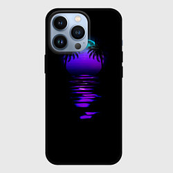 Чехол для iPhone 13 Pro Луна SynthWave, цвет: 3D-черный