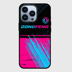 Чехол для iPhone 13 Pro Dongfeng - neon gradient: символ сверху, цвет: 3D-черный