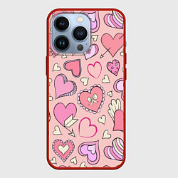 Чехол iPhone 13 Pro Many many hearts