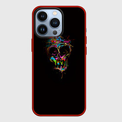Чехол iPhone 13 Pro Череп - потекшие краски