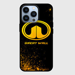 Чехол для iPhone 13 Pro Great Wall - gold gradient, цвет: 3D-черный