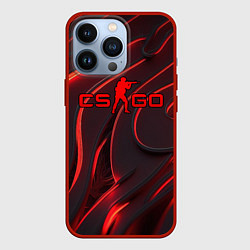 Чехол для iPhone 13 Pro CSGO red abstract, цвет: 3D-красный