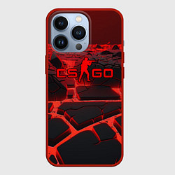 Чехол iPhone 13 Pro CS GO red neon texture