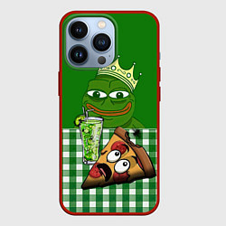 Чехол iPhone 13 Pro Pepe King with pizza