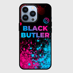 Чехол iPhone 13 Pro Black Butler - neon gradient: символ сверху