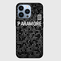 Чехол для iPhone 13 Pro Paramore glitch на темном фоне: символ сверху, цвет: 3D-черный