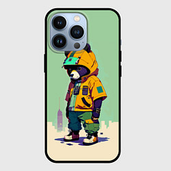 Чехол iPhone 13 Pro Прикольный мишутка - городской стиль