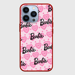 Чехол iPhone 13 Pro Логотип Барби и розовое кружево