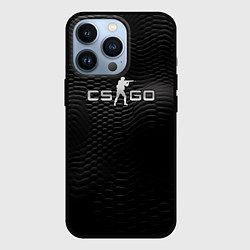 Чехол для iPhone 13 Pro CS GO silver logo, цвет: 3D-черный