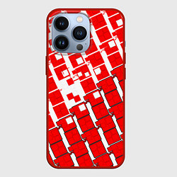Чехол iPhone 13 Pro Киберпанк квадраты красные