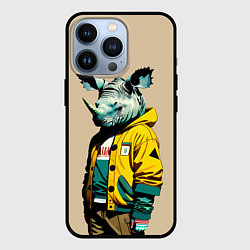 Чехол для iPhone 13 Pro Dude rhino - urban style, цвет: 3D-черный