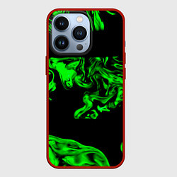 Чехол iPhone 13 Pro Зеленый светящийся дым