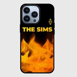 Чехол для iPhone 13 Pro The Sims - gold gradient: символ сверху, цвет: 3D-черный