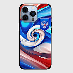Чехол для iPhone 13 Pro Абстракция герб России, цвет: 3D-черный