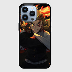 Чехол для iPhone 13 Pro Клинок рассекающий демонов Кёдзюро Рэнгоку, цвет: 3D-черный