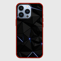Чехол для iPhone 13 Pro Свет через черные плиты, цвет: 3D-красный