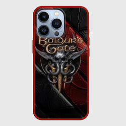 Чехол iPhone 13 Pro Baldurs Gate 3 logo dark