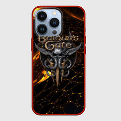 Чехол для iPhone 13 Pro Baldurs Gate 3 logo gold and black, цвет: 3D-красный