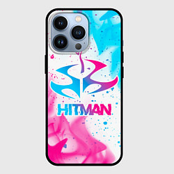 Чехол для iPhone 13 Pro Hitman neon gradient style, цвет: 3D-черный