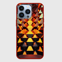 Чехол для iPhone 13 Pro Объемные кубы полигон, цвет: 3D-красный