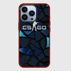 Чехол для iPhone 13 Pro CS GO blue black elements, цвет: 3D-красный