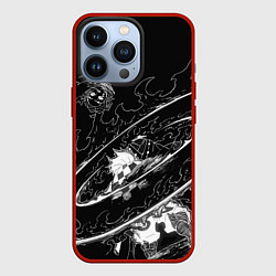Чехол iPhone 13 Pro Танджиро против луны - Клинок демонов