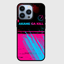 Чехол для iPhone 13 Pro Akame ga Kill - neon gradient: символ сверху, цвет: 3D-черный