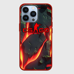 Чехол iPhone 13 Pro CSGO красные плиты с лавой