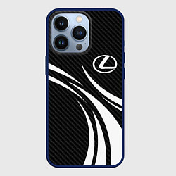 Чехол для iPhone 13 Pro Lexus - carbon line, цвет: 3D-тёмно-синий