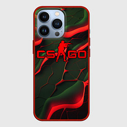 Чехол iPhone 13 Pro CSGO red green texture