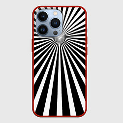 Чехол iPhone 13 Pro Черно-белая полосатая иллюзия