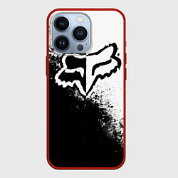 Чехол для iPhone 13 Pro Fox motocross - черно-белые пятна, цвет: 3D-красный