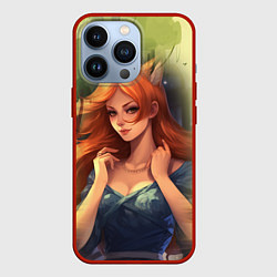Чехол для iPhone 13 Pro Девушка лисица в лесу, цвет: 3D-красный