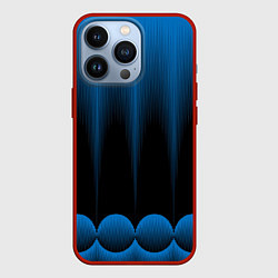 Чехол iPhone 13 Pro Сине-черный градиент в полоску