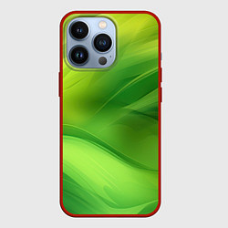 Чехол для iPhone 13 Pro Green lighting background, цвет: 3D-красный