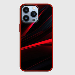 Чехол для iPhone 13 Pro Red lighting black background, цвет: 3D-красный
