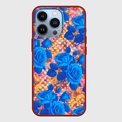 Чехол iPhone 13 Pro Цветочный разноцветный узор с розами