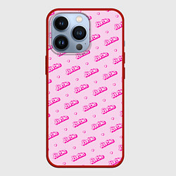 Чехол для iPhone 13 Pro Паттерн - Барби и сердечки, цвет: 3D-красный