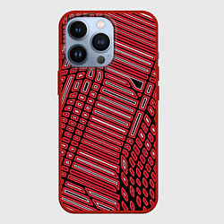Чехол iPhone 13 Pro Красная кибер паутина
